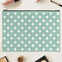 Light Blue And White Polka Dots Cosmetic Bag (xxxl) 