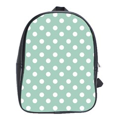 Light Blue And White Polka Dots School Bags (xl)  by GardenOfOphir