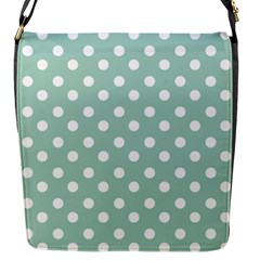 Light Blue And White Polka Dots Flap Messenger Bag (s)