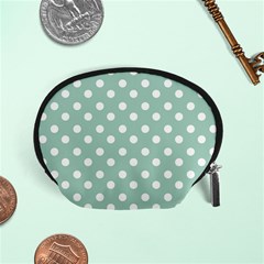 Light Blue And White Polka Dots Accessory Pouches (small) 