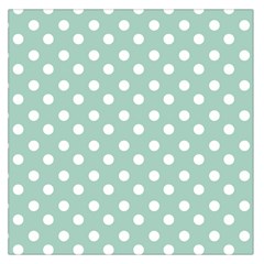 Light Blue And White Polka Dots Large Satin Scarf (square) by GardenOfOphir