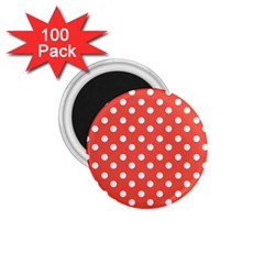 Indian Red Polka Dots 1 75  Magnets (100 Pack) 