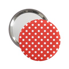 Indian Red Polka Dots 2 25  Handbag Mirrors by GardenOfOphir