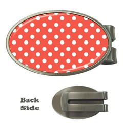 Indian Red Polka Dots Money Clips (oval)  by GardenOfOphir