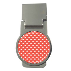 Indian Red Polka Dots Money Clips (round)  by GardenOfOphir