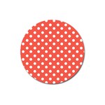 Indian Red Polka Dots Magnet 3  (Round) Front