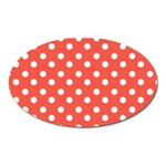 Indian Red Polka Dots Oval Magnet Front