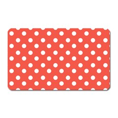 Indian Red Polka Dots Magnet (rectangular) by GardenOfOphir