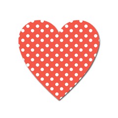 Indian Red Polka Dots Heart Magnet by GardenOfOphir