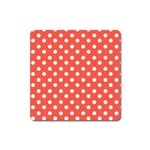 Indian Red Polka Dots Square Magnet Front