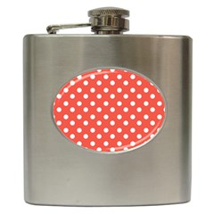 Indian Red Polka Dots Hip Flask (6 Oz)