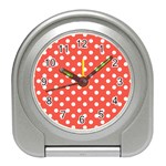 Indian Red Polka Dots Travel Alarm Clocks Front