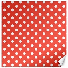 Indian Red Polka Dots Canvas 12  X 12   by GardenOfOphir