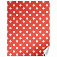 Indian Red Polka Dots Canvas 12  X 16   by GardenOfOphir