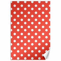 Indian Red Polka Dots Canvas 24  X 36 