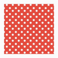 Indian Red Polka Dots Medium Glasses Cloth (2-side) by GardenOfOphir