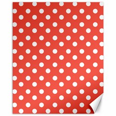 Indian Red Polka Dots Canvas 11  X 14  