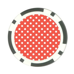 Indian Red Polka Dots Poker Chip Card Guards (10 Pack) 