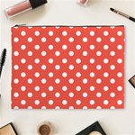 Indian Red Polka Dots Cosmetic Bag (XL) Front