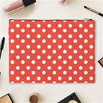 Indian Red Polka Dots Cosmetic Bag (XL) Back