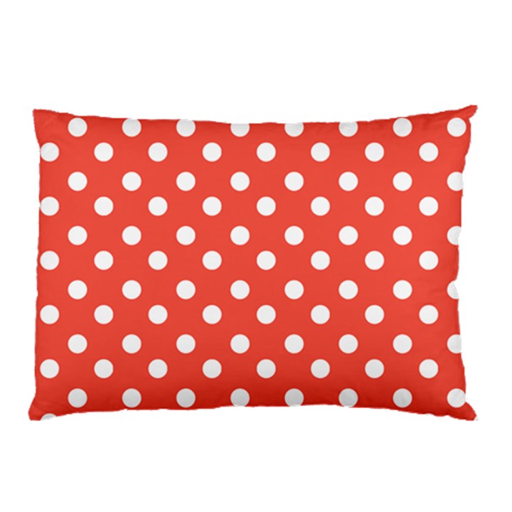 Indian Red Polka Dots Pillow Cases (Two Sides)