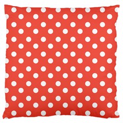 Indian Red Polka Dots Large Cushion Cases (two Sides)  by GardenOfOphir