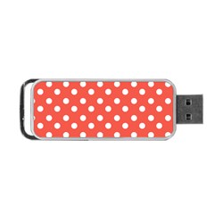 Indian Red Polka Dots Portable Usb Flash (one Side)