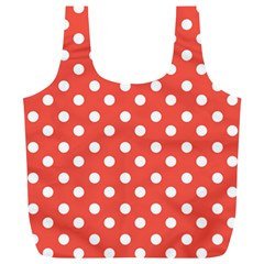 Indian Red Polka Dots Full Print Recycle Bags (l)  by GardenOfOphir