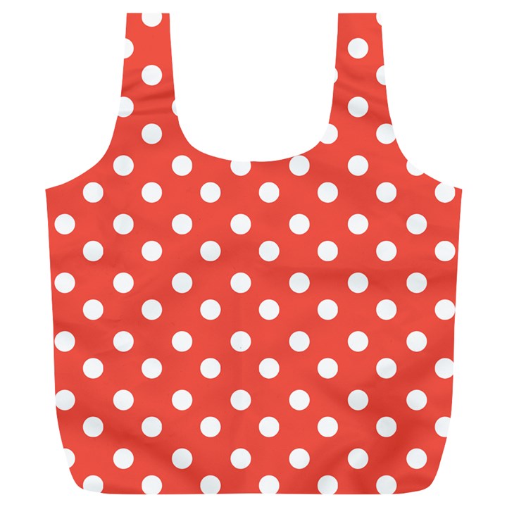 Indian Red Polka Dots Full Print Recycle Bags (L) 