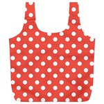 Indian Red Polka Dots Full Print Recycle Bags (L)  Back