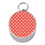 Indian Red Polka Dots Mini Silver Compasses Front