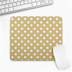 Mint Polka And White Polka Dots Large Mousepads by GardenOfOphir