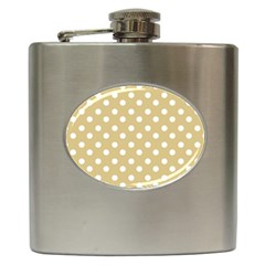 Mint Polka And White Polka Dots Hip Flask (6 Oz) by GardenOfOphir