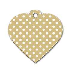 Mint Polka And White Polka Dots Dog Tag Heart (two Sides)