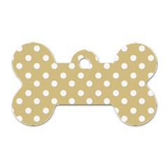 Mint Polka And White Polka Dots Dog Tag Bone (one Side)