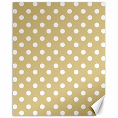 Mint Polka And White Polka Dots Canvas 11  X 14   by GardenOfOphir