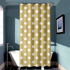 Mint Polka And White Polka Dots Shower Curtain 36  X 72  (stall) 