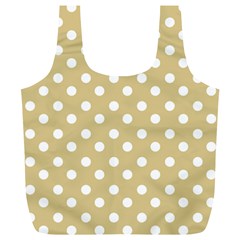 Mint Polka And White Polka Dots Full Print Recycle Bags (l) 