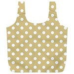 Mint Polka And White Polka Dots Full Print Recycle Bags (L)  Front