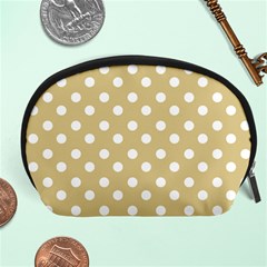 Mint Polka And White Polka Dots Accessory Pouches (large) 