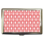 Coral And White Kitchen Utensils Pattern Cigarette Money Cases Front