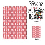 Coral And White Kitchen Utensils Pattern Multi-purpose Cards (Rectangle)  Front 1