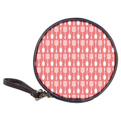 Coral And White Kitchen Utensils Pattern Classic 20-cd Wallets by GardenOfOphir