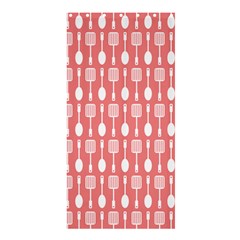 Coral And White Kitchen Utensils Pattern Shower Curtain 36  X 72  (stall)  by GardenOfOphir