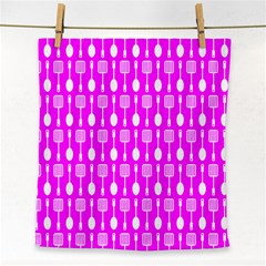 Purple Spatula Spoon Pattern Face Towel by GardenOfOphir