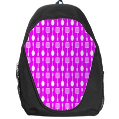 Purple Spatula Spoon Pattern Backpack Bag by GardenOfOphir