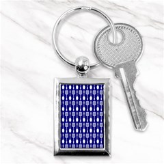 Indigo Spatula Spoon Pattern Key Chains (rectangle) 