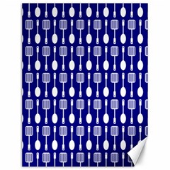 Indigo Spatula Spoon Pattern Canvas 12  X 16  