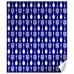 Indigo Spatula Spoon Pattern Canvas 20  X 24  