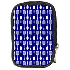 Indigo Spatula Spoon Pattern Compact Camera Cases by GardenOfOphir